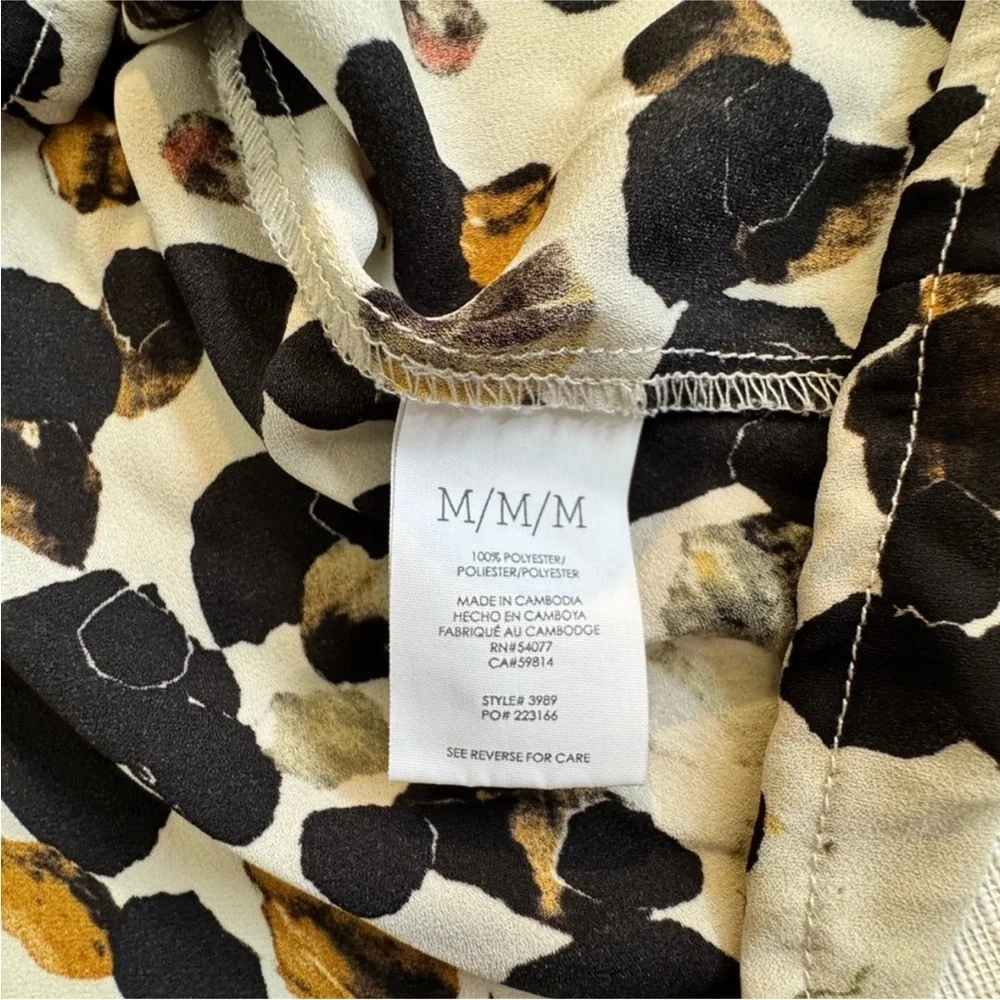 CAbi Black and Brown Sleeveless Notched Collar Blouse - Picture 5 of 7